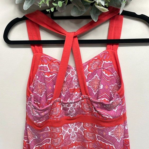 Dakini Pink and Coral Print Strappy Sundress M - Picture 5 of 15